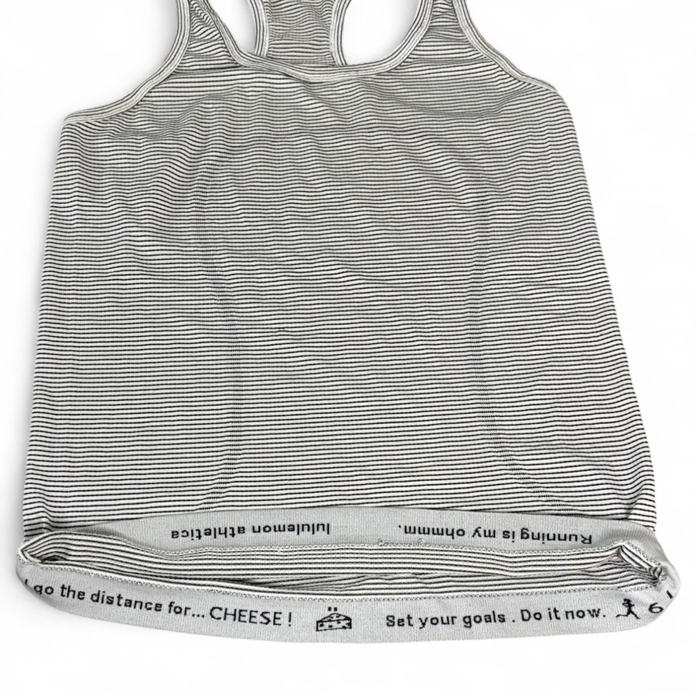 Lululemon Cool Racerback Run Inspiration Tank 2013 Micro Stripe Size 6